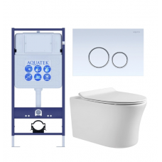 Комплект инсталляции с подвесным унитазом AQUATEK с сиденьем и кнопкой SET AQUATEK НИКА-015 4в1 Комплект инсталляции с подвесным унитазом AQUATEK с сиденьем и кнопкой SET AQUATEK НИКА-015 4в1